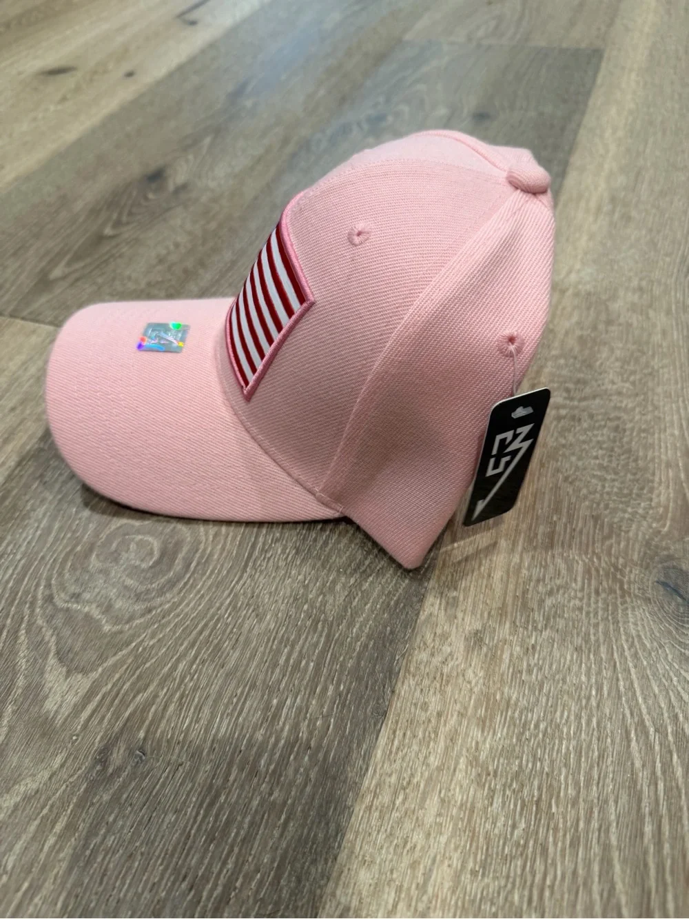 Unbranded Women's Pink Baseball Cap with American Flag Patch